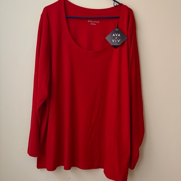 3 Piece Plus Size Long Sleeve Scoop Neck Ribbed T-Shirt - Picture 3 of 9